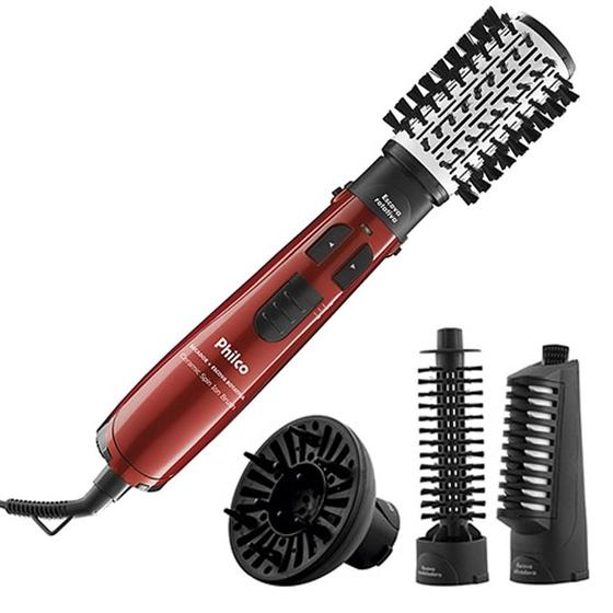 Escova Rotativa Seca Modela Alisa Philco Spin Brush 4 em 1 PEC05V 1100W ...