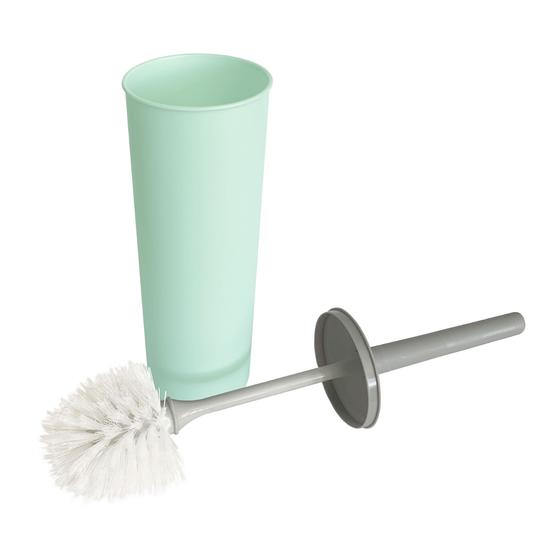 Imagem de Escova Sanitária com Suporte Cores Pastéis Limpeza Banheiro