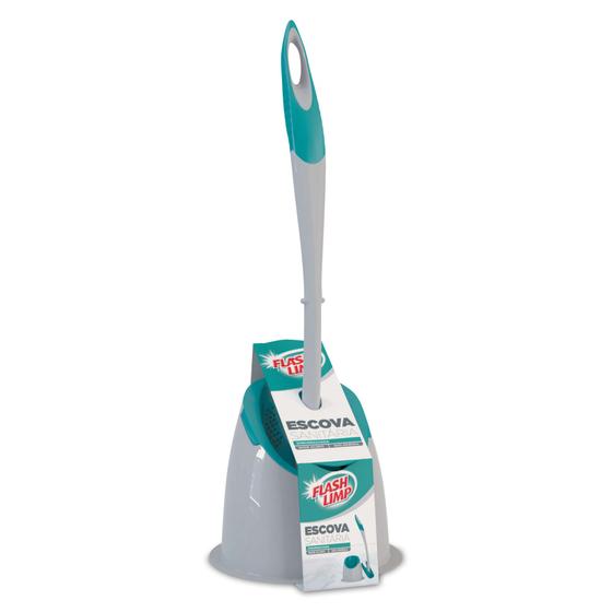 Escova sanitária emborrachada com suporte flash limp Menor preço em Escova sanitária emborrachada com suporte flash limp