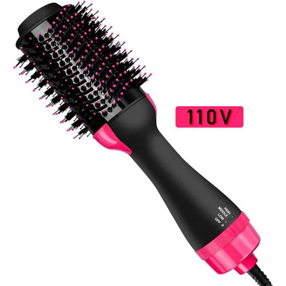 Imagem de Escova Secadora 110v Preto E Rosa