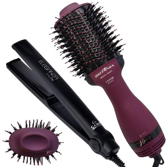 ESCOVA SECADORA 1300W POTENTE E CHAPINHA PROFISSIONAL 210ºC - Britânia ...
