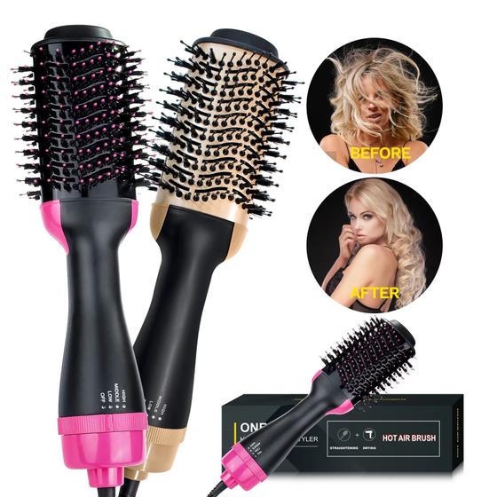 Escova Secadora Alisadora Cabelo Curto Cacheado Feminino 1500w ...