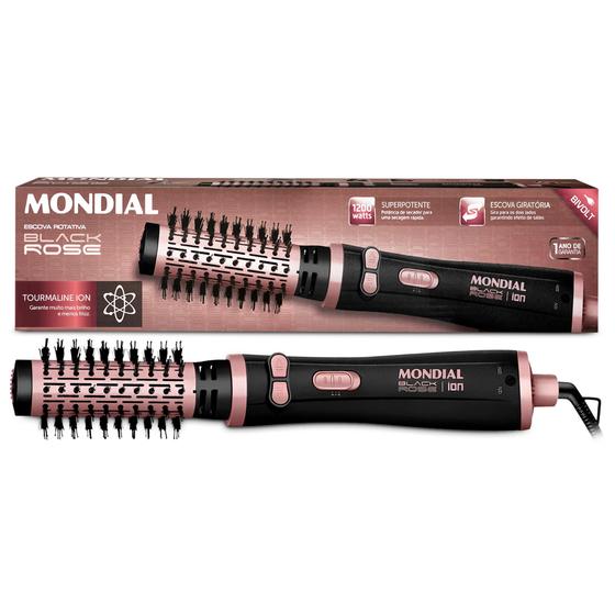 Escova Secadora Bivolt - Giratória Mondial - Modela, Alisa e Seca ...