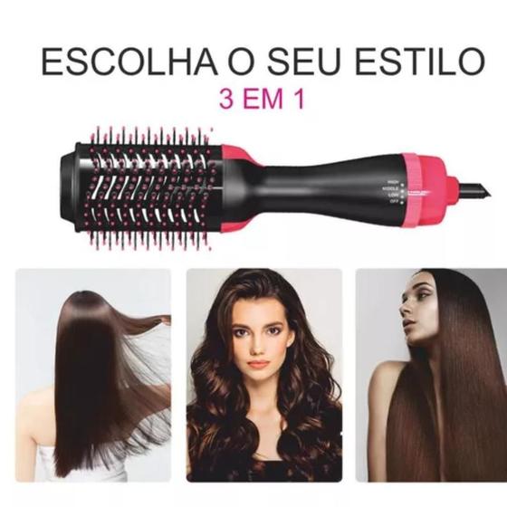 Imagem de Escova Secadora De Cabelo Profissional Alisadora Modela 3X1