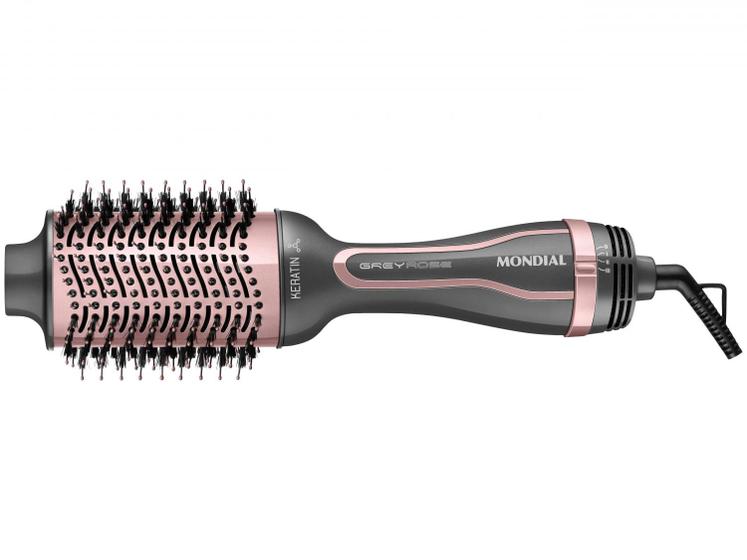 Escova Secadora Mondial Grey Rose Keratin Menor preço em Escova Secadora Mondial Grey Rose Keratin
