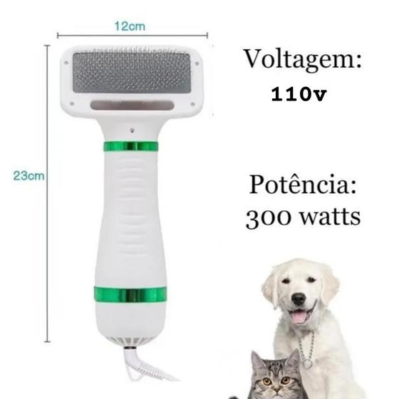 Imagem de Escova Secadora Pet Seca Alisa E Desembaraça Cão E Gato