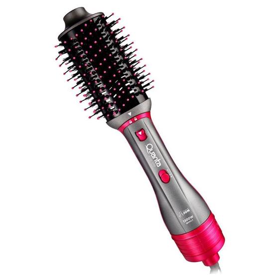 Imagem de Escova Secadora Quanta Easy Step 2 In 1 QTES6001 - 1300W - com Suporte - Bivolt - Preto e Rosa