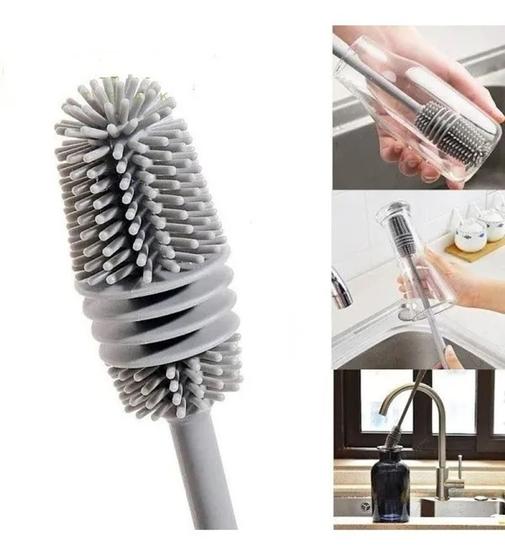 Escova Silicone De Lavar Garrafa Mamadeira Copo Taça Menor preço em Escova Silicone De Lavar Garrafa Mamadeira Copo Taça