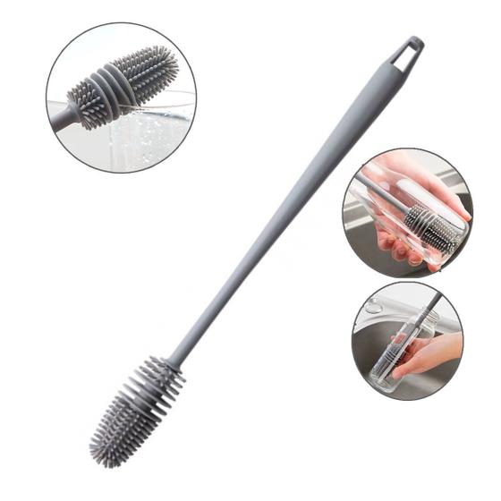 Escova Silicone Flexivel para Lavar Mamadeira Copo Garrafa Escovinha com Cabo Longo Limpeza Menor preço em Escova Silicone Flexivel para Lavar Mamadeira Copo Garrafa Escovinha com Cabo Longo Limpeza