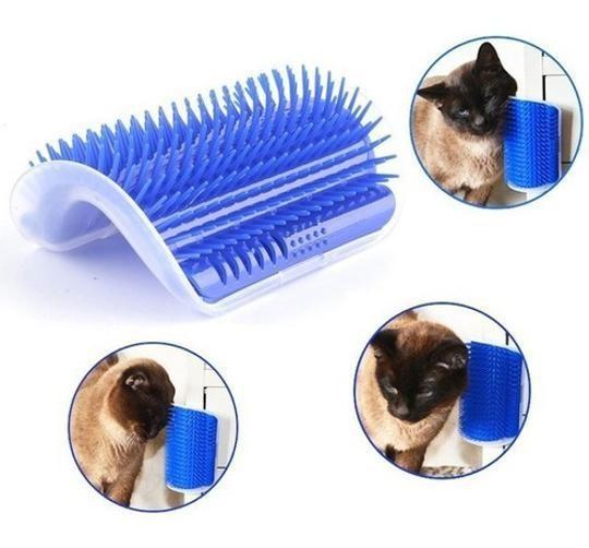 Imagem de Escova Tira Pelos Pet Parede Gatos Com Catnip Massagem