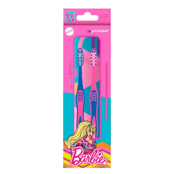 Imagem de Escovas de Dente Barbie Edição Limitada Décadas 50/65 anos Blister Duplo Condor