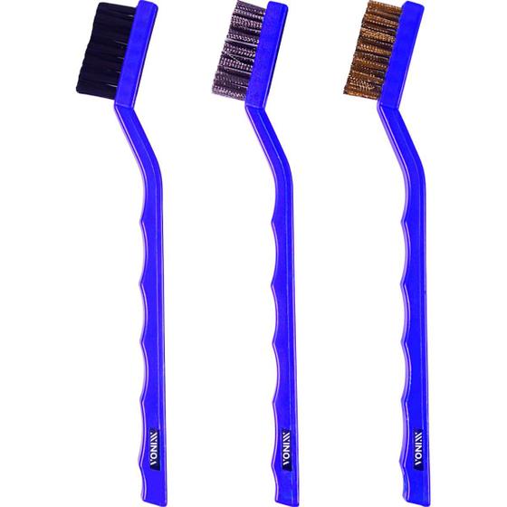 Imagem de Escovas Detalhamento Com Cerdas Nylon Aço Latão Para Limpeza Automotiva Carro Moto Caminhão Vonixx