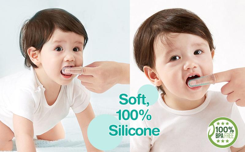 Imagem de Escovinha De Dente De Dedo Para Neném Bebe Infantil Cerdas de Silicone Ultra Macio