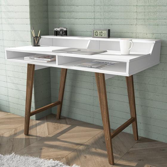 Escrivaninha 110cm 2 Nichos Retrô Hannover Politorno Menor preço em Escrivaninha 110cm 2 Nichos Retrô Hannover Politorno