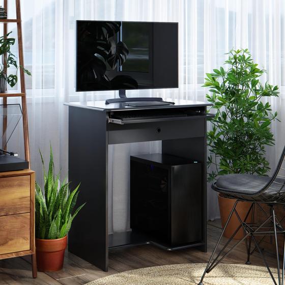 Escrivaninha Bancada para Notebook Quarto Mesa de Computador Home Office Estudo Estação de Trabalho com 2 Gavetas Pratica Preto - EJ MÓVEIS Imagem de Escrivaninha Bancada para Notebook Quarto Mesa de Computador Home Office Estudo Estação de Trabalho com 2 Gavetas Pratica Preto