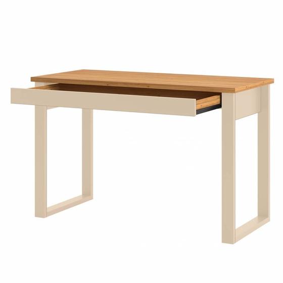 Escrivaninha Cleveland 1 Gaveta cor Freijo com Off White 118 cm - 64590 Menor preço em Escrivaninha Cleveland 1 Gaveta cor Freijo com Off White 118 cm - 64590