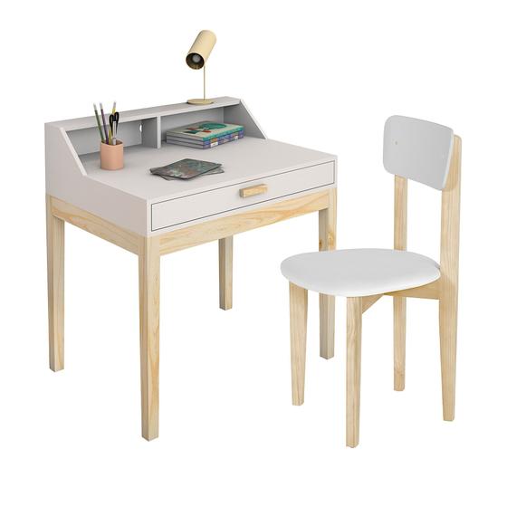 Imagem de Escrivaninha Com Cadeira Pequena Teen Branco