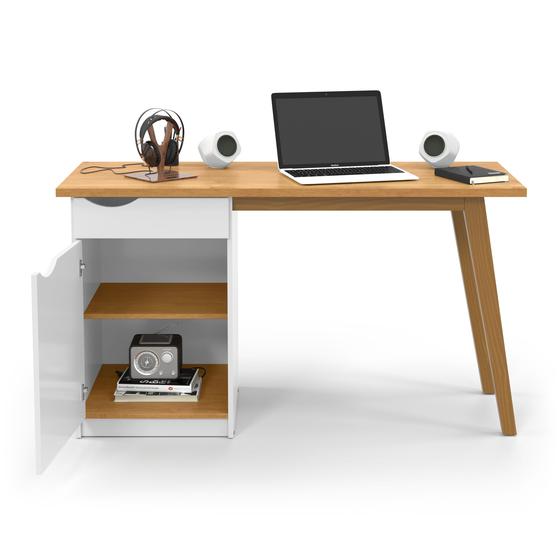 Escrivaninha Escritório Home Office Prism 1 Gaveta Com Armario porta soft close e Prateleira Organizadora Menor preço em Escrivaninha Escritório Home Office Prism 1 Gaveta Com Armario porta soft close e Prateleira Organizadora