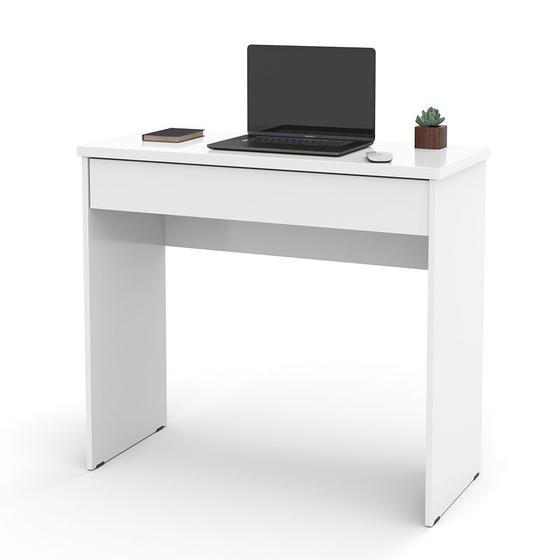 Imagem de Escrivaninha Escritório Quarto Mesa Computador Estudo Home Office 1 Gaveta Max - Branco