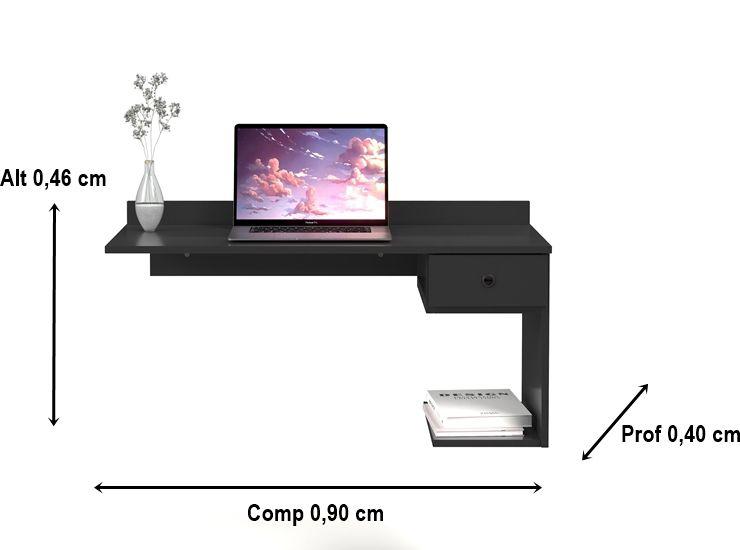 Imagem de Escrivaninha Luxo Suspensa Com Gaveta Esmeralda Cores - Comprar Moveis em Casa