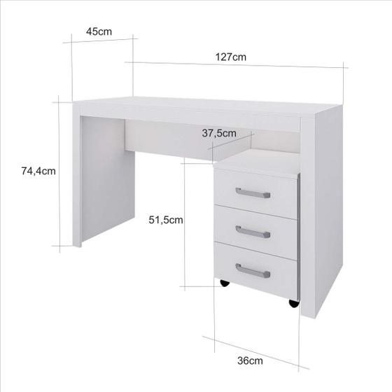 Escrivaninha Mesa com Gaveteiro 3 Gavetas Infinity Belmax Menor preço em Escrivaninha Mesa com Gaveteiro 3 Gavetas Infinity Belmax
