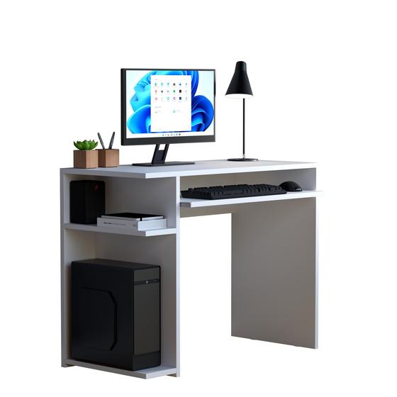 Imagem de Escrivaninha Mesa De Computador Para Gamer Com Prateleira Elevada E Suporte Para Teclado Extensível  JM3 MÓVEIS
