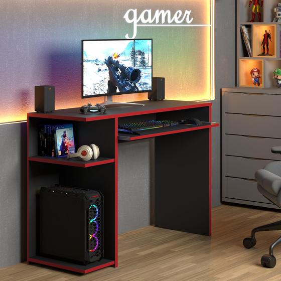 Escrivaninha Mesa Gamer Para Computador - JM3 MÓVEIS Menor preço em Escrivaninha Mesa Gamer Para Computador - JM3 MÓVEIS