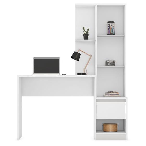 Escrivaninha Mesa p/ Computador + Armário Alaska Branco Home Office Escritório - Bela Móveis Menor preço em Escrivaninha Mesa p/ Computador + Armário Alaska Branco Home Office Escritório - Bela Móveis