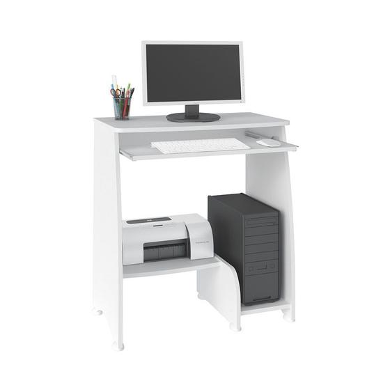 Imagem de Escrivaninha/Mesa para Computador Pixel Branco com 03 Prateleiras - Artely