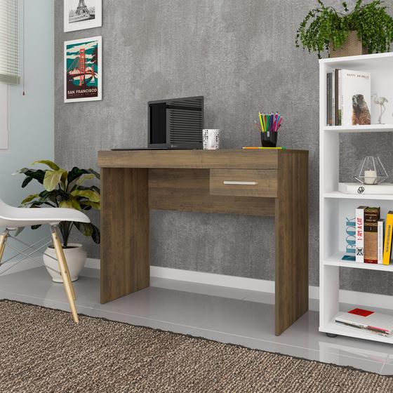 Imagem de Escrivaninha Minimalista e Compacta 1 Gaveta Cooler Artely Pinho para Home Office