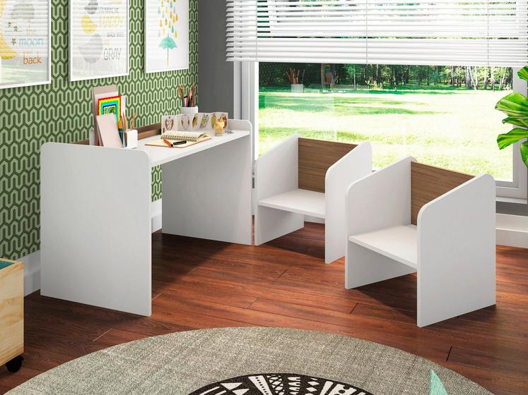 Imagem de Escrivaninha para Quarto Infantil 2 Cadeiras