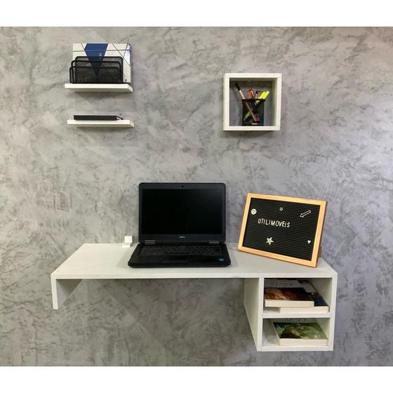 Escrivaninha suspensa - Branco - MDF 15mm Menor preço em Escrivaninha suspensa - Branco - MDF 15mm