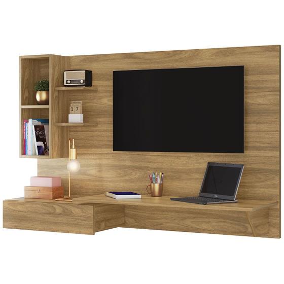 Escrivaninha Suspensa com Painel para TV Safira Nature Menor preço em Escrivaninha Suspensa com Painel para TV Safira Nature
