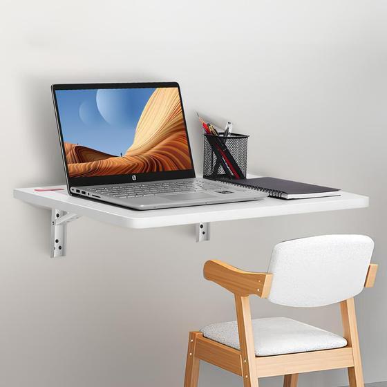 Imagem de Escrivaninha Suspensa Dobrável Mesa de Estudo para Quarto 70cm x 30cm Compacta