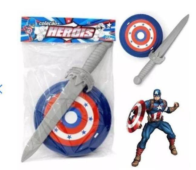 Imagem de Escudo Capitão America com Espada Brinquedo infantil Meninos - Le Plastic