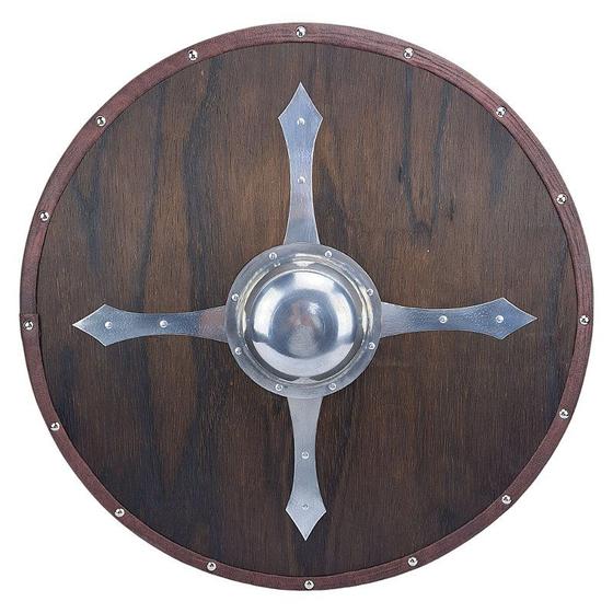 Imagem de Escudo Viking Medieval Nórdico Carbonizado Cruz