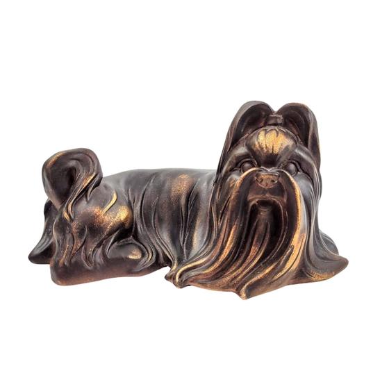 Imagem de Escultura Cachorro Yorkshire Pet Decor 9X16X9Cm Decorativo