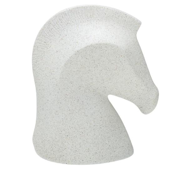 Imagem de Escultura cavalo decorativo resina na cor off white 19,5cm