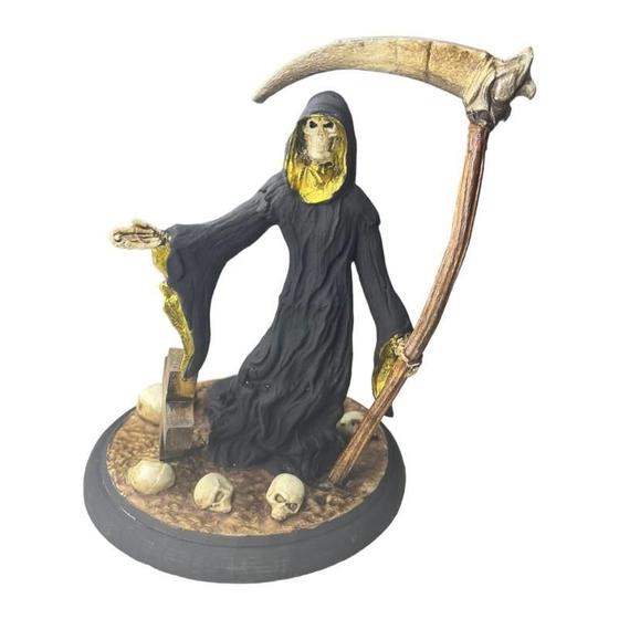 Imagem de Escultura Caveira Foice Cemitério 22Cm Resina- Selecione Cor