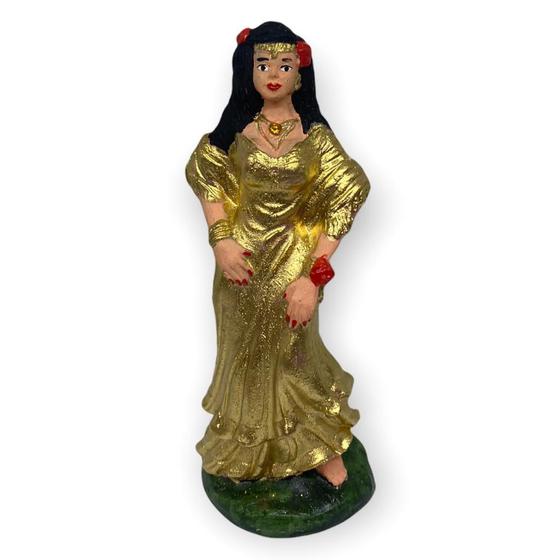 Imagem de Escultura Cigana Dourada 15 Cm Em Resina
