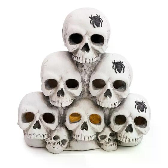 Imagem de Escultura cranios da morte halloween em resina