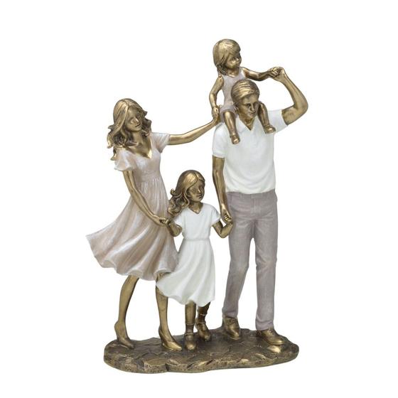 Imagem de ESCULTURA DA FAMILIA DECORATIVA CASAL C/DUAS MENINAS 28cm