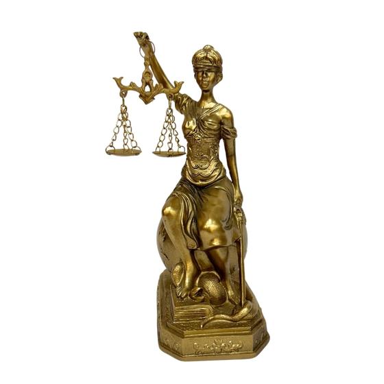 Imagem de Escultura Dama da Justiça Dourada - 17,5CM