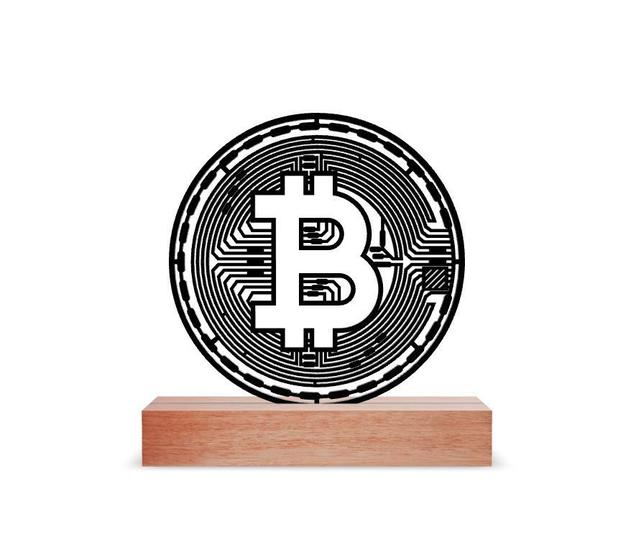 Imagem de Escultura de Mesa, Crypto Bitcoin 25x25cm 