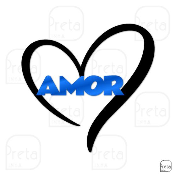 Imagem de Escultura de Parede Decorativo Amor Coração Mdf 6mm 60x58cm