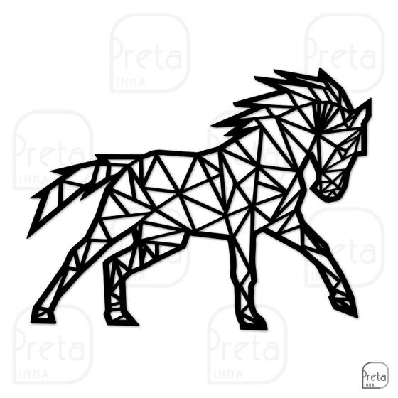Imagem de Escultura de Parede Decorativo Animal Cavalo Mdf 6mm 60x45cm