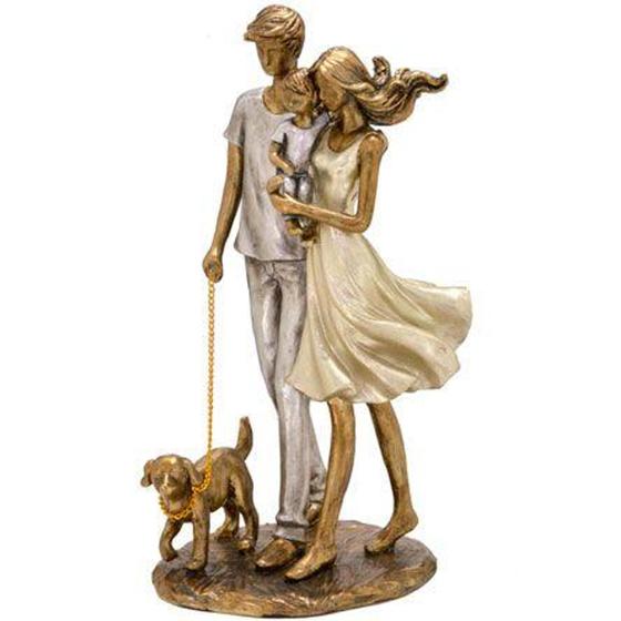 Imagem de Escultura de resina Família com pet 13x25 cm - Mabruk