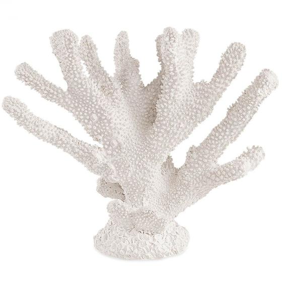 Imagem de Escultura Decorativa Coral Branco em Poliresina 29cm 13428 Mart