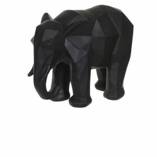 Imagem de Escultura Decorativa Elefante Preto Poliresina 20x27x14cm