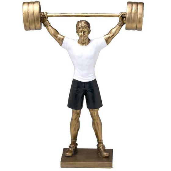 Escultura Decorativa em Resina Homem Fit Barra Menor preço em Escultura Decorativa em Resina Homem Fit Barra